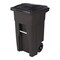 Toter 32 Gal. Brownstone Trash Can with Quiet Wheels and Attached Black Lid ANA32 - alternate 1